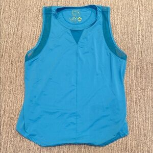 Lucky in Love Blue Tank Top